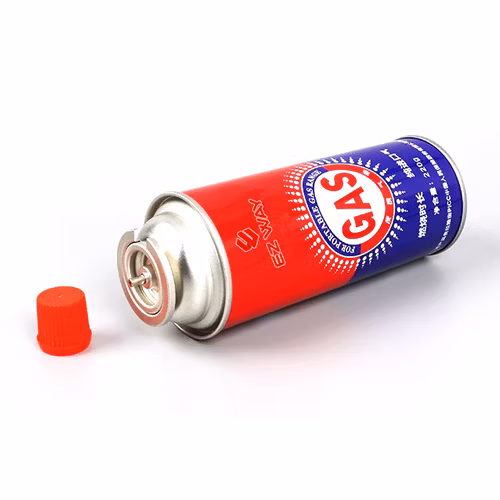 卸売 220 ミリリットルカートリッジガススプレー缶、ブリキスプレー缶、屋外ピクニック用エアゾールバルブ付き空のブタンガス缶