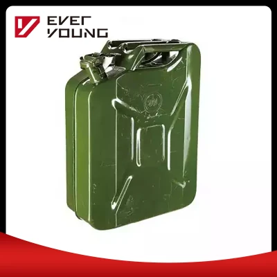 垂直ガスシリンダーサポート付きの未承認の 10 リットルオリーブグリーン金属燃料缶